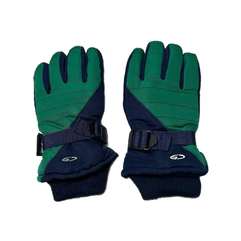3M Thinsulate One Size Kids Boys Navy Green Winter Gloves Mittens Accessories